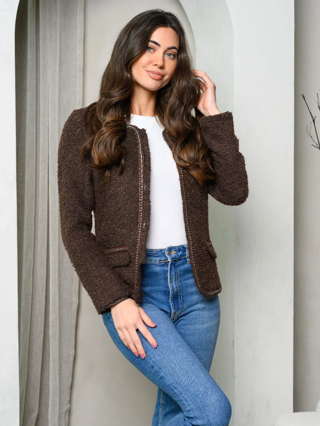 WOMEN'S LONG SLEEVE OPEN FRONT BLAZER