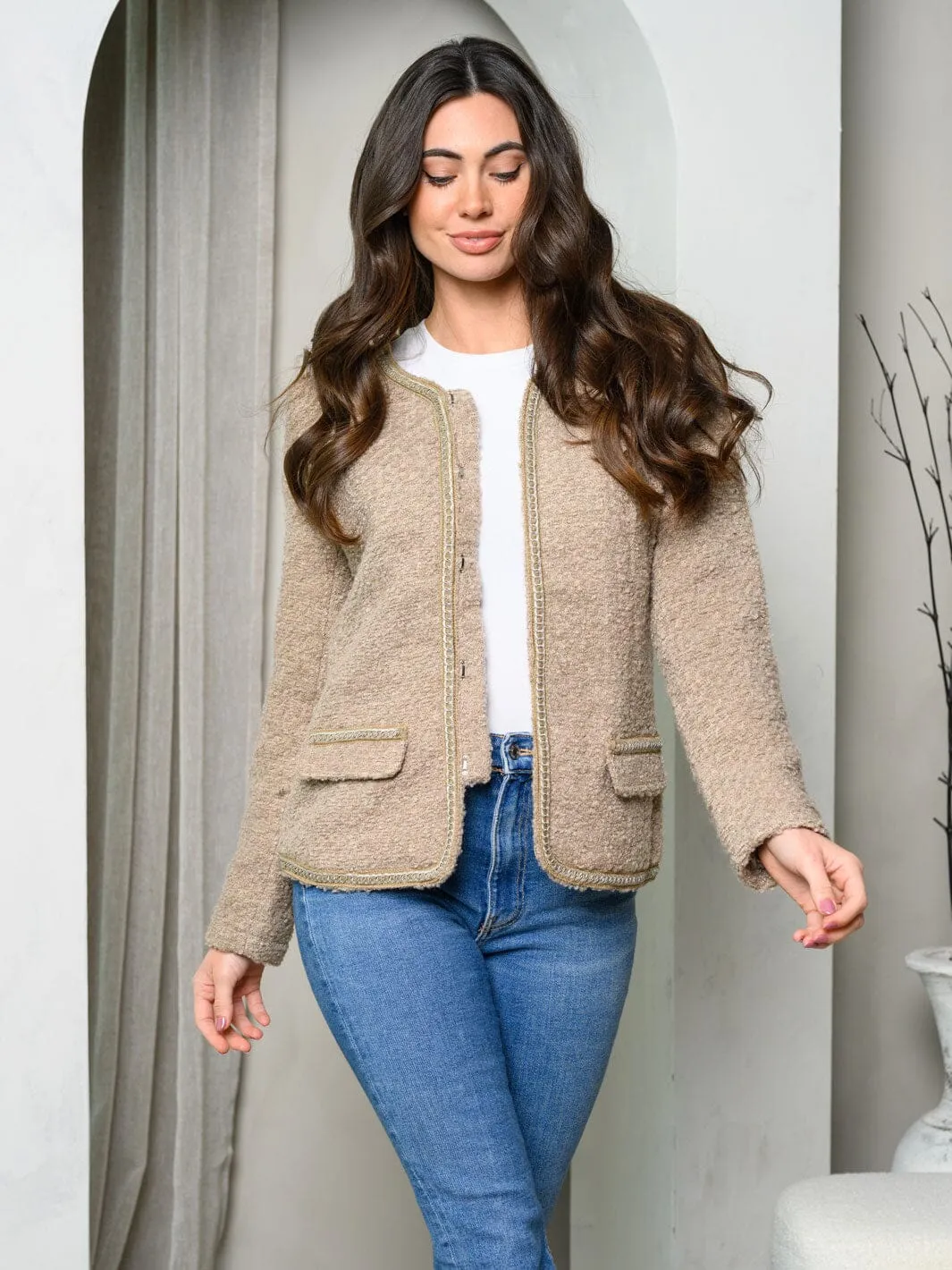 WOMEN'S LONG SLEEVE OPEN FRONT BLAZER