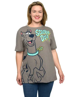 Womens Plus Size Scooby-Doo T-Shirt Mystery Inc Heather Brown (Size 1X Only)