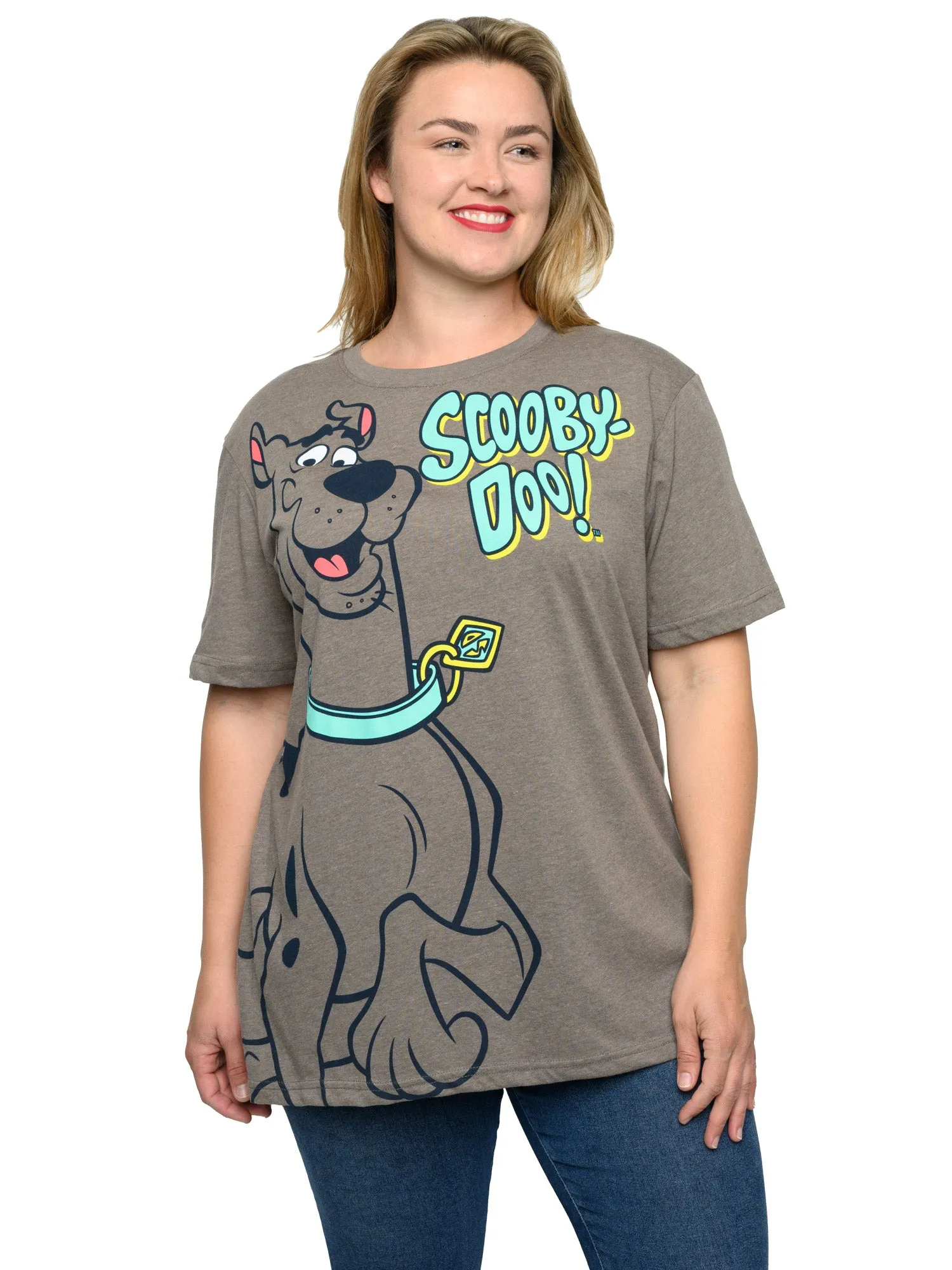 Womens Plus Size Scooby-Doo T-Shirt Mystery Inc Heather Brown (Size 1X Only)