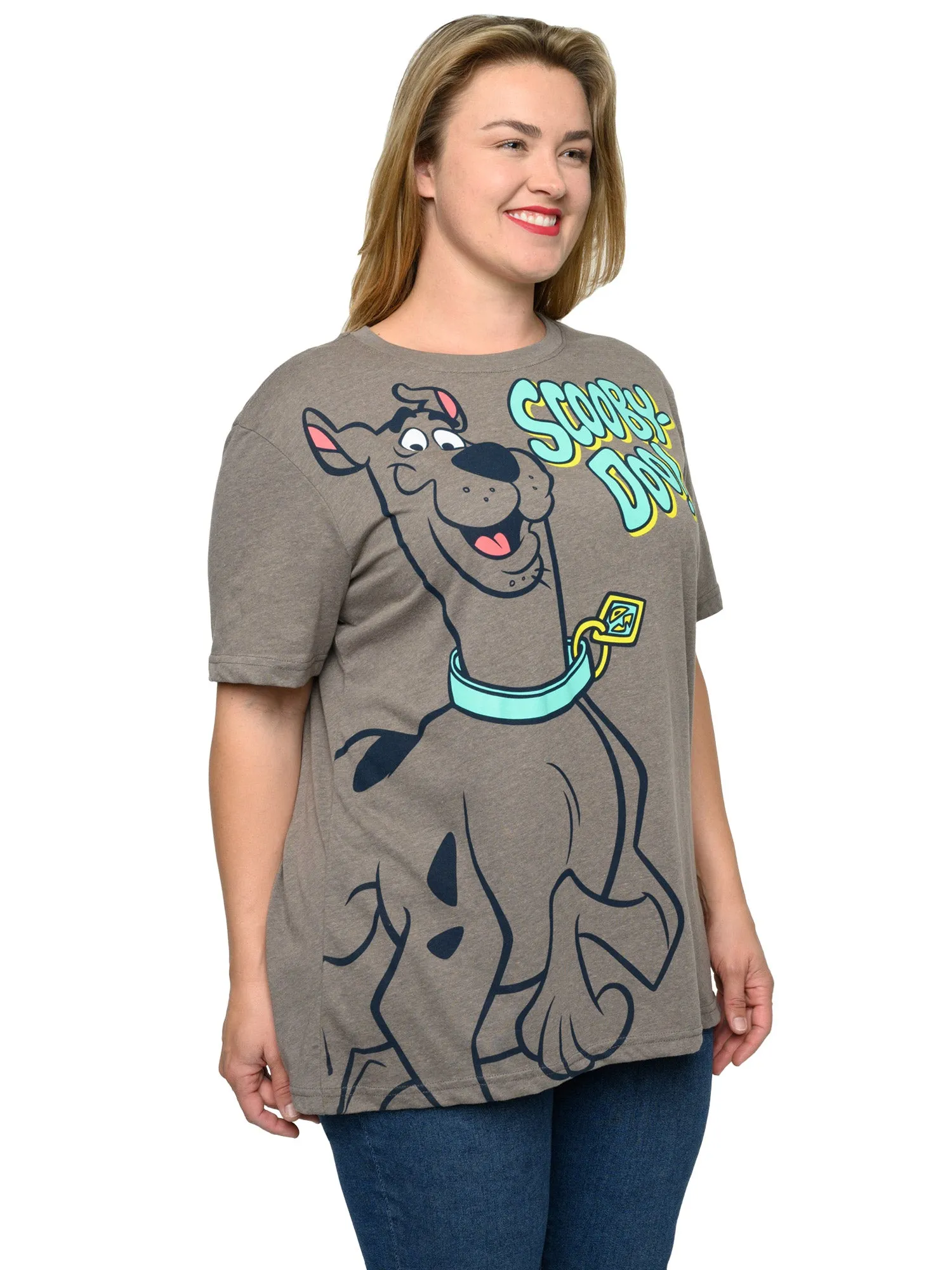 Womens Plus Size Scooby-Doo T-Shirt Mystery Inc Heather Brown (Size 1X Only)