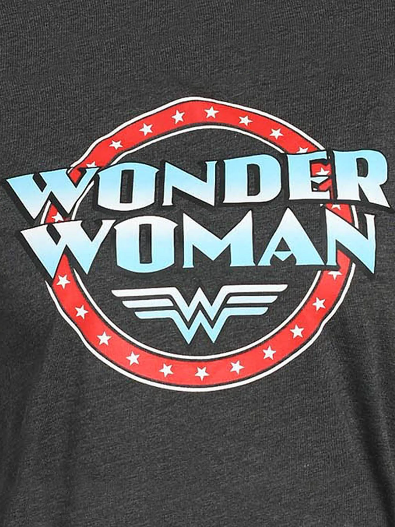 Womens Plus Size Wonder Woman Logo Charcoal Short Sleeve T-Shirt