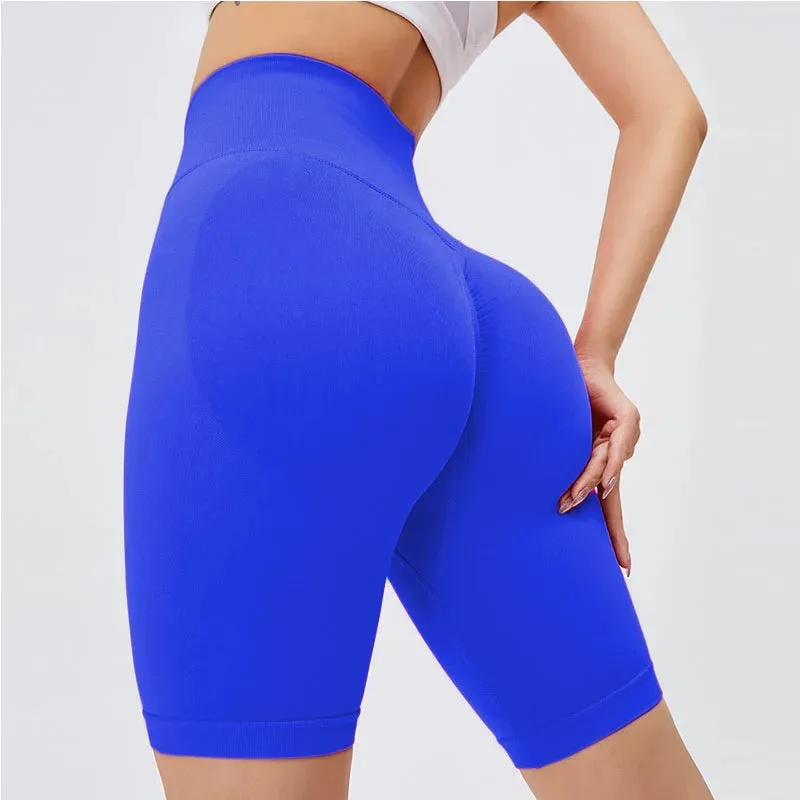 Women's Seamless High Waist Hip Push Up Yoga Shorts - Scrunch Fitness Gym Workout Shorts, Butt Lifting Leggings Short