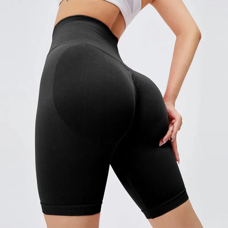 Women's Seamless High Waist Hip Push Up Yoga Shorts - Scrunch Fitness Gym Workout Shorts, Butt Lifting Leggings Short