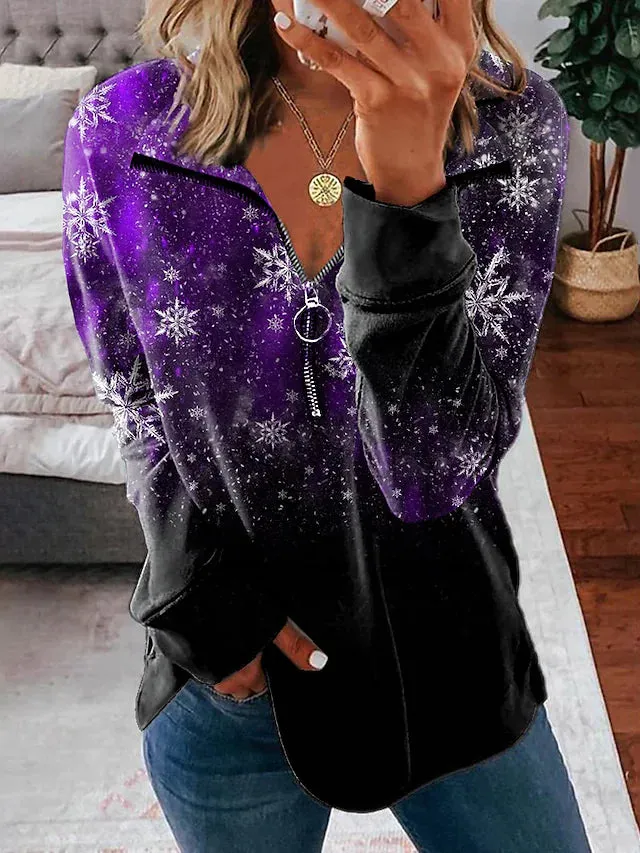Women's Sweatshirt Pullover Streetwear Snowflake Christmas