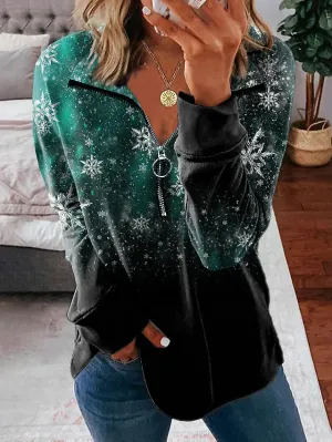 Women's Sweatshirt Pullover Streetwear Snowflake Christmas