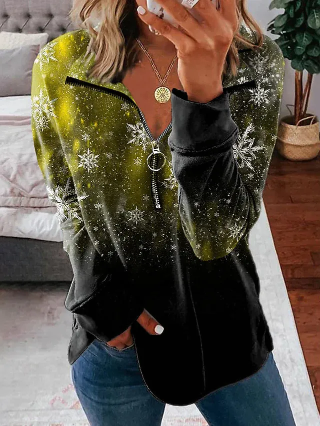 Women's Sweatshirt Pullover Streetwear Snowflake Christmas