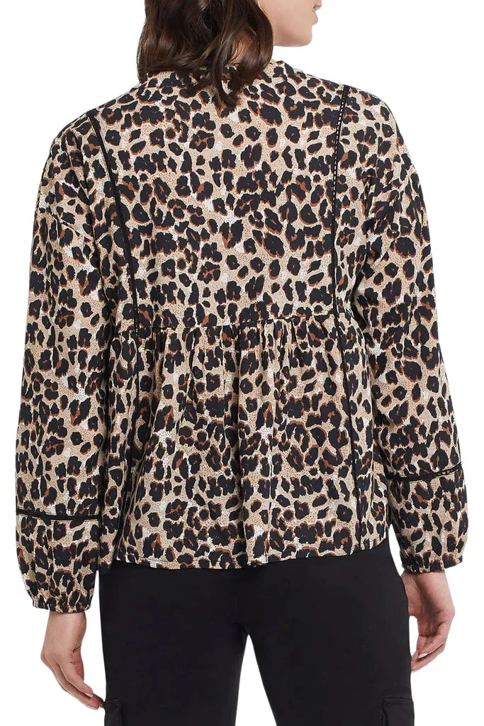Women's Tribal | Dolman Sleeve Embroidered Blouse | Taupe Grey