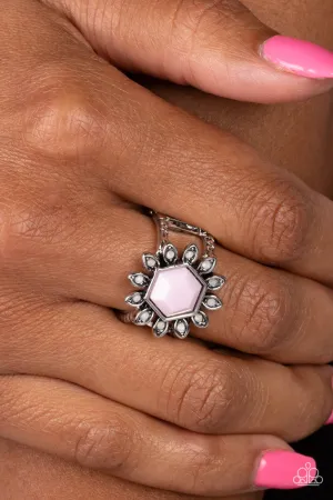 Wonderfully Wallflower - Pink Ring  - Paparazzi Accessories