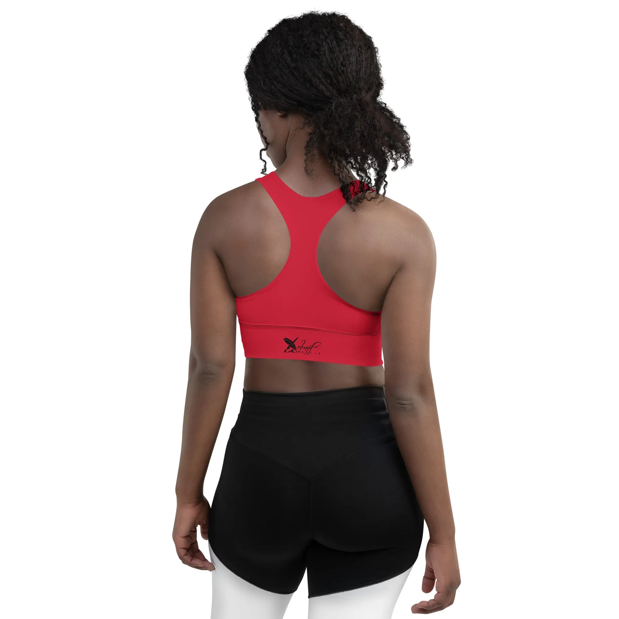 XCLUSIF POETIX RED & BLACK Women's Longline sports bra