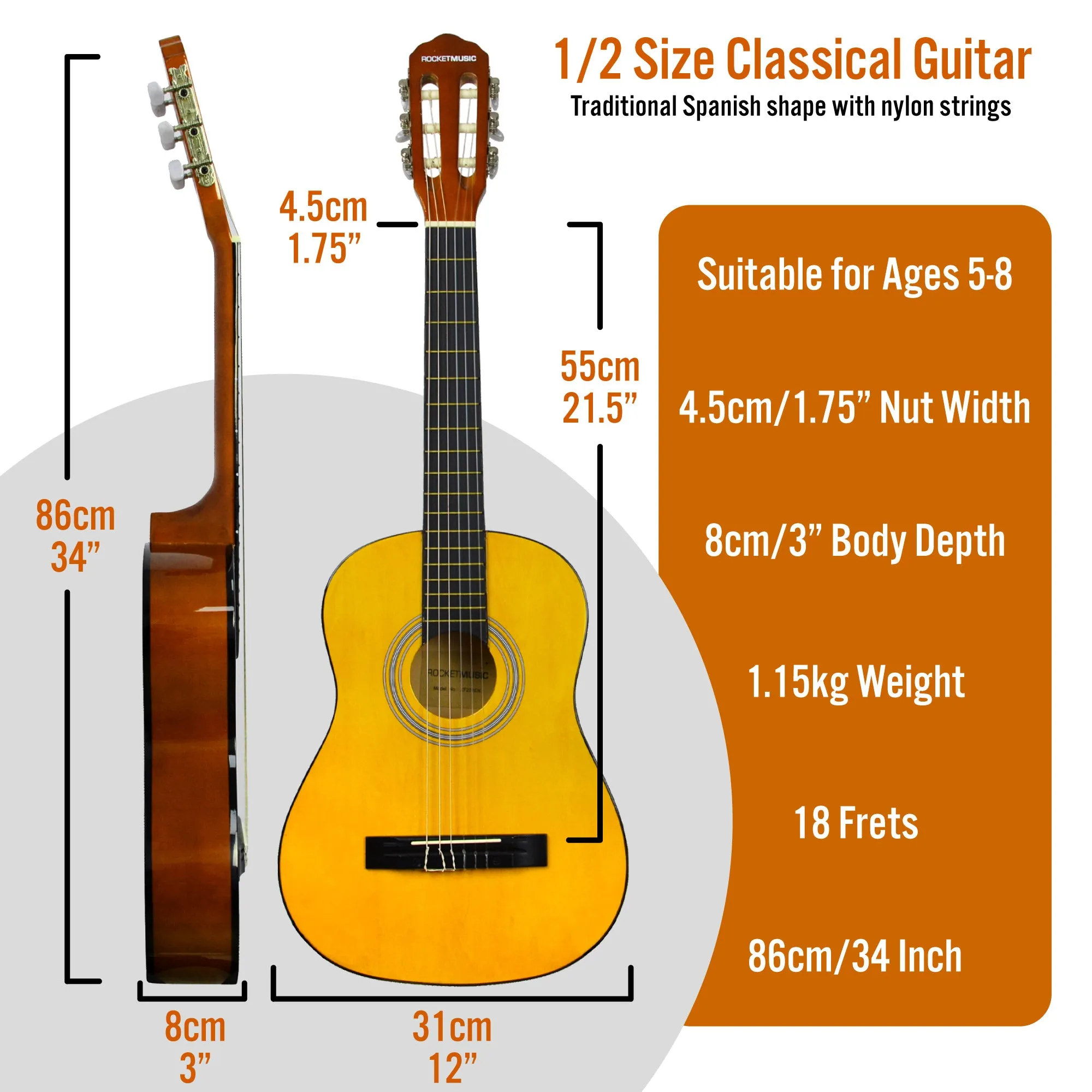XF 1/2 Size Classical Guitar Starter Pack