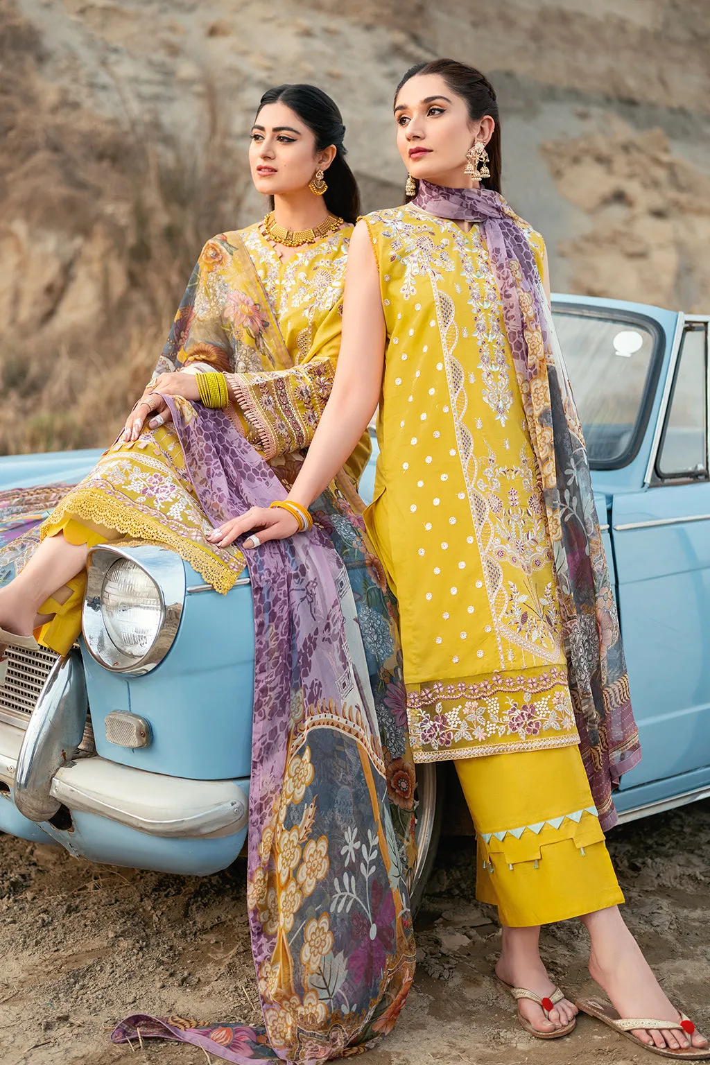 Y-609  |  Ramsha Riwayat Luxury Lawn Vol 7 Collection | Unstitched Lawn Embroidered Suits