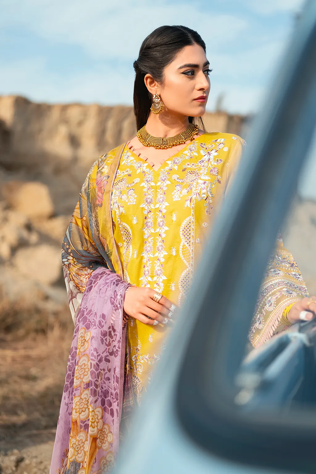 Y-609  |  Ramsha Riwayat Luxury Lawn Vol 7 Collection | Unstitched Lawn Embroidered Suits
