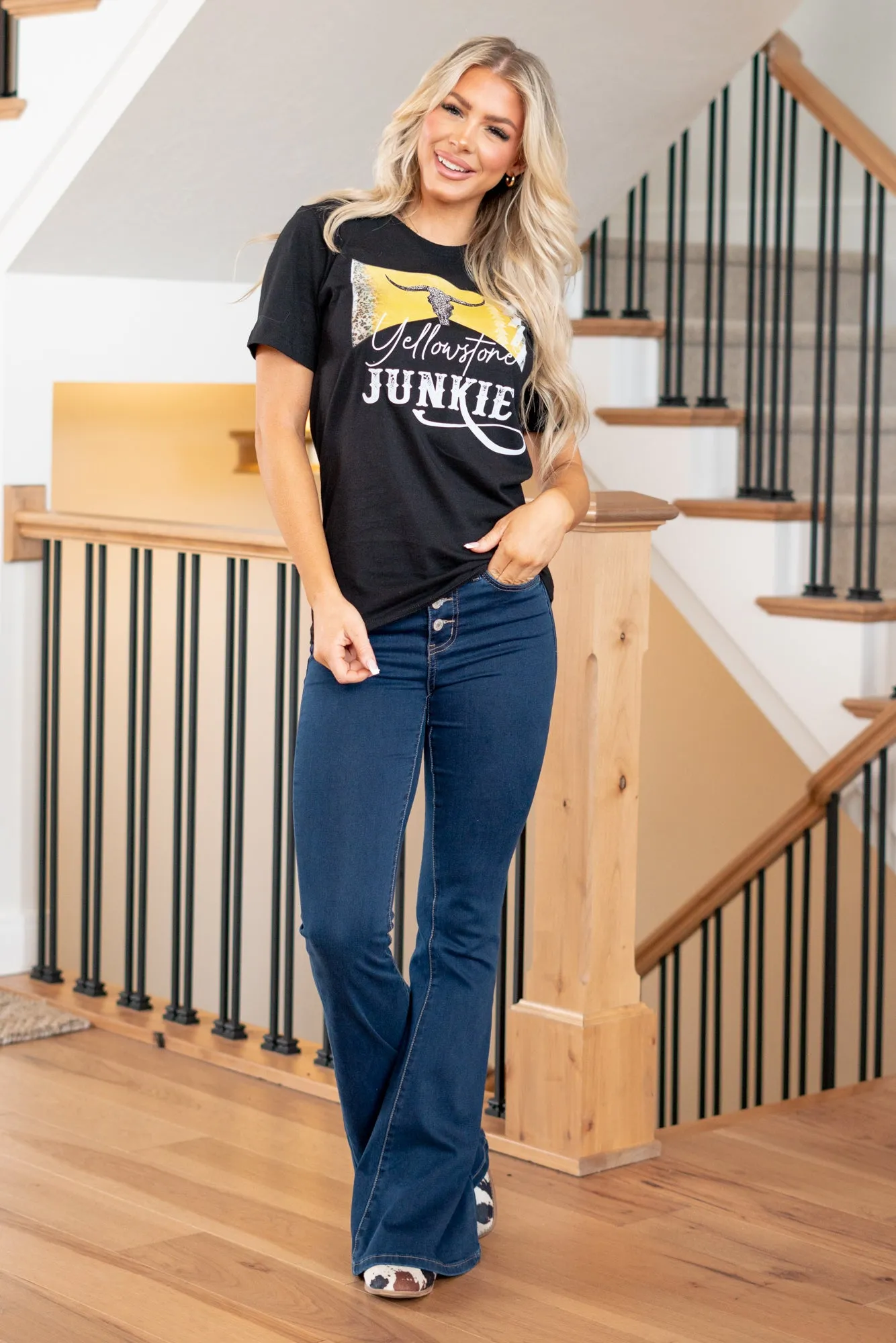 Yellowstone Junkie Graphic Tee - Black